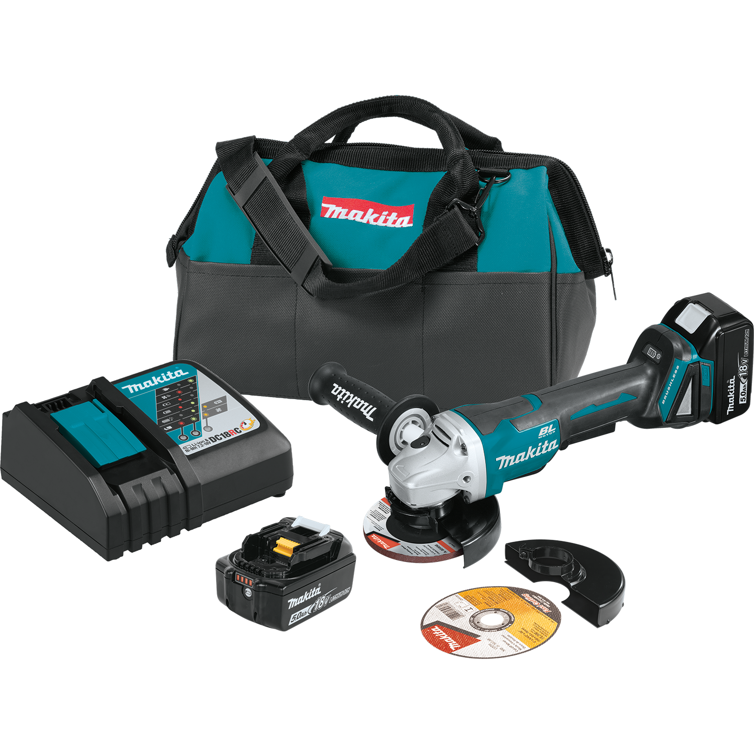 MAKITA 18V LXT LithiumIon 41/2" Angle Grinder Kit (XAG11T)