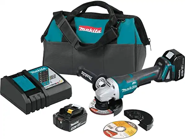 MAKITA XAG11T 18V LXT Lithium-Ion Brushless Cordless 4-1/2 / 5" Paddle Switch Cut-Off/Angle Grinder Kit, with Electric Brake (5.0Ah)